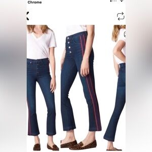 Veronica Beard Carolyn Baby Boot Jean red side stripe. Tuxedo stripe Jean. Sz 27